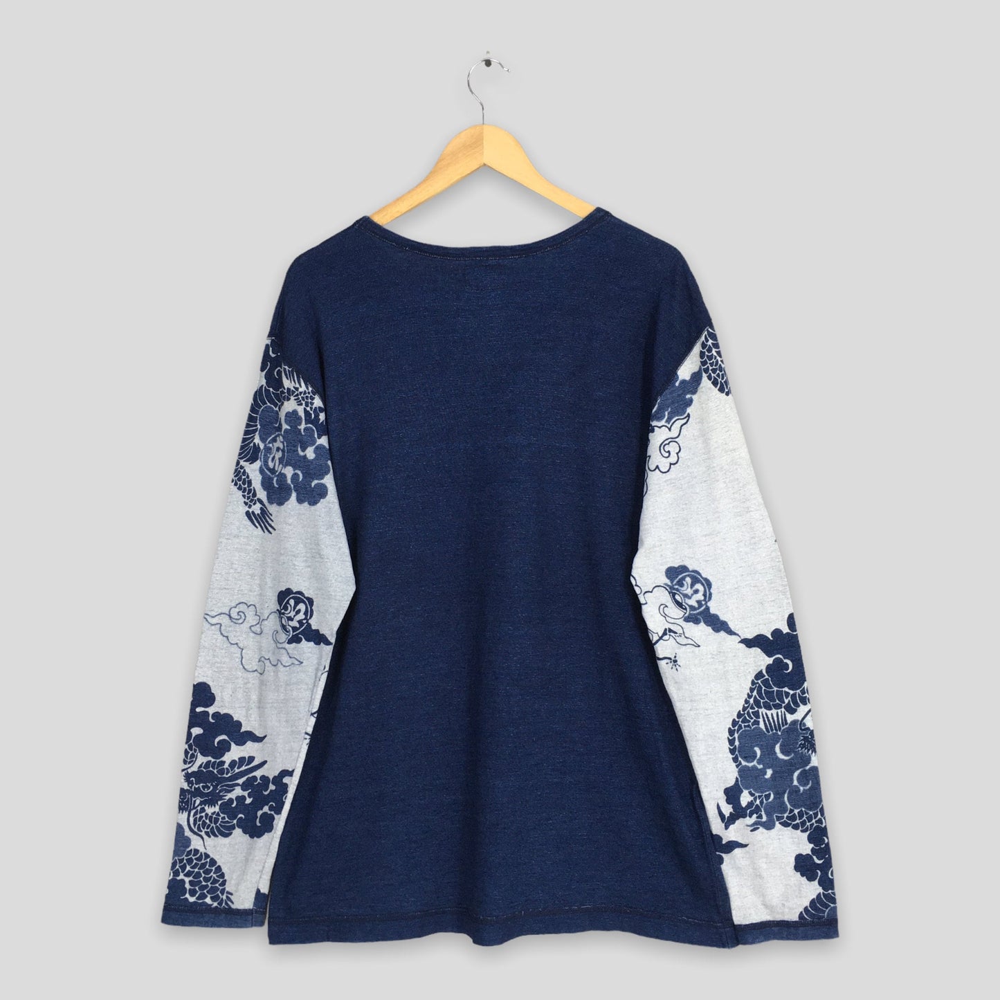 Eternal Japan Dragon Sukajan Indigo Blue Tshirt Large