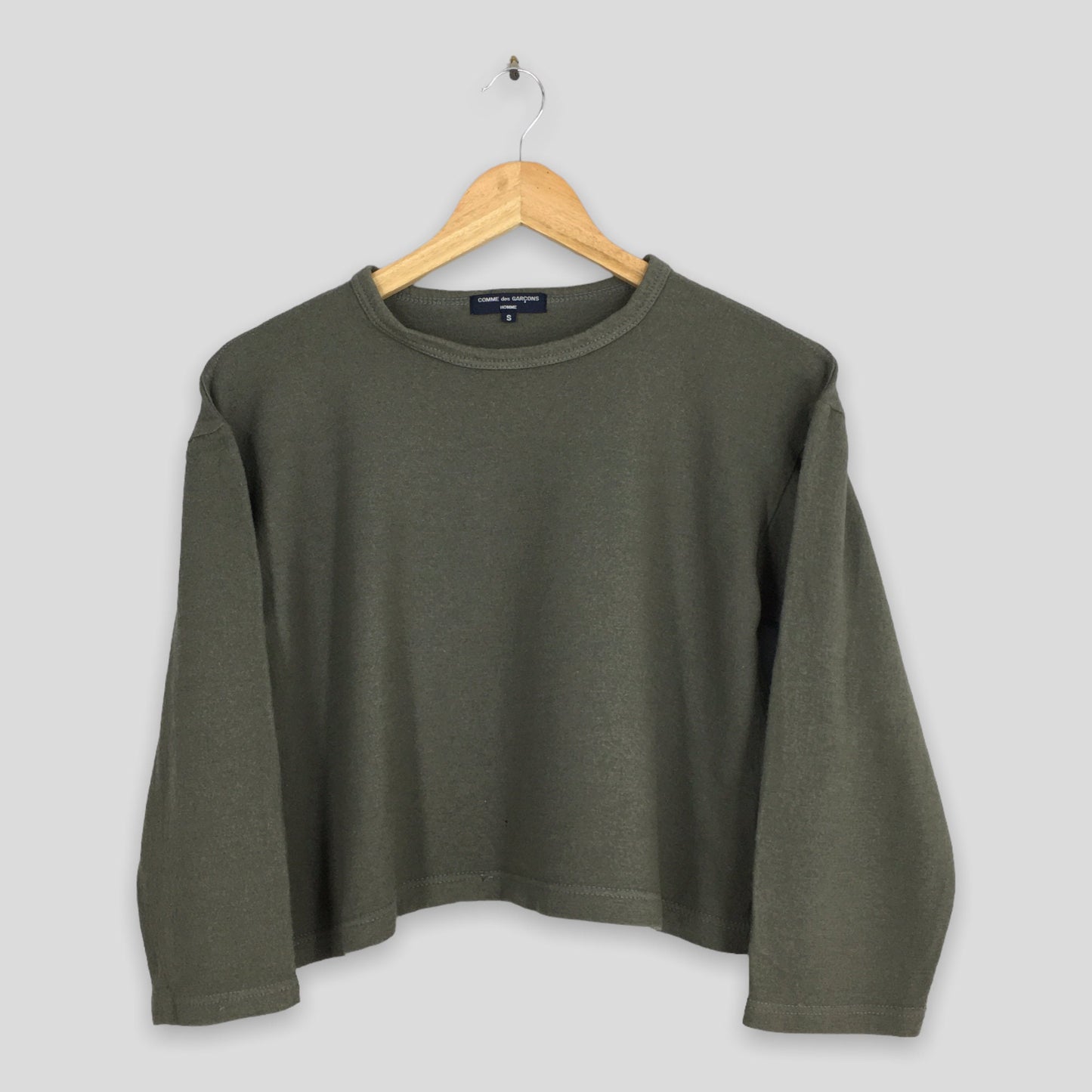 Comme Des Garcons Wool Cropped Olive T shirt Small