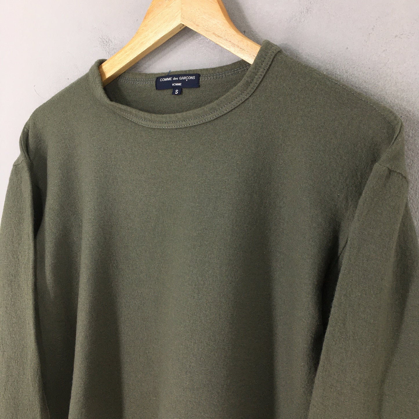 Comme Des Garcons Wool Cropped Olive T shirt Small