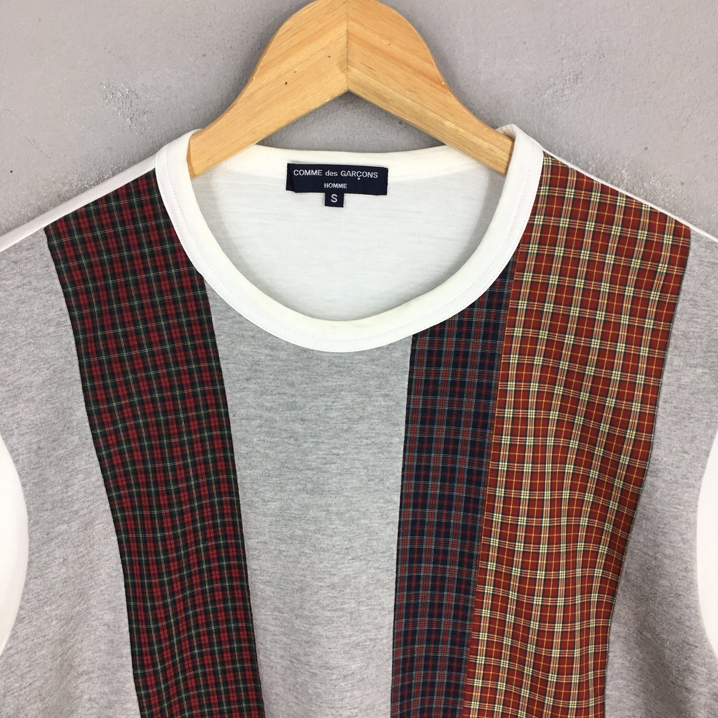 Comme Des Garcons Plaid Checked White T shirt Small