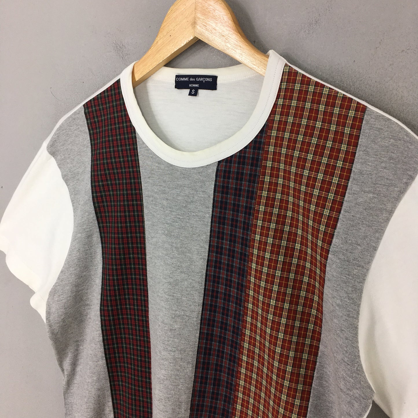 Comme Des Garcons Plaid Checked White T shirt Small