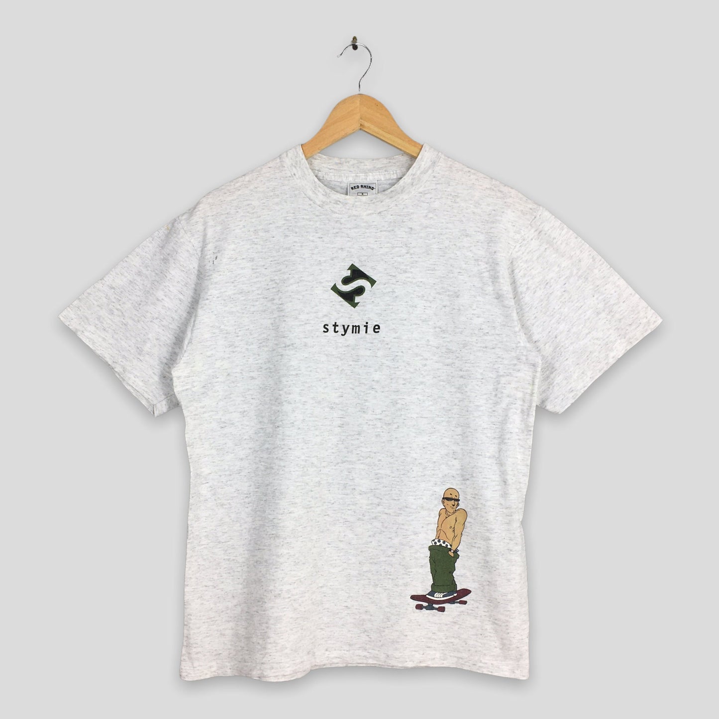 Stymie Skate Streetwear Gray T shirt Medium