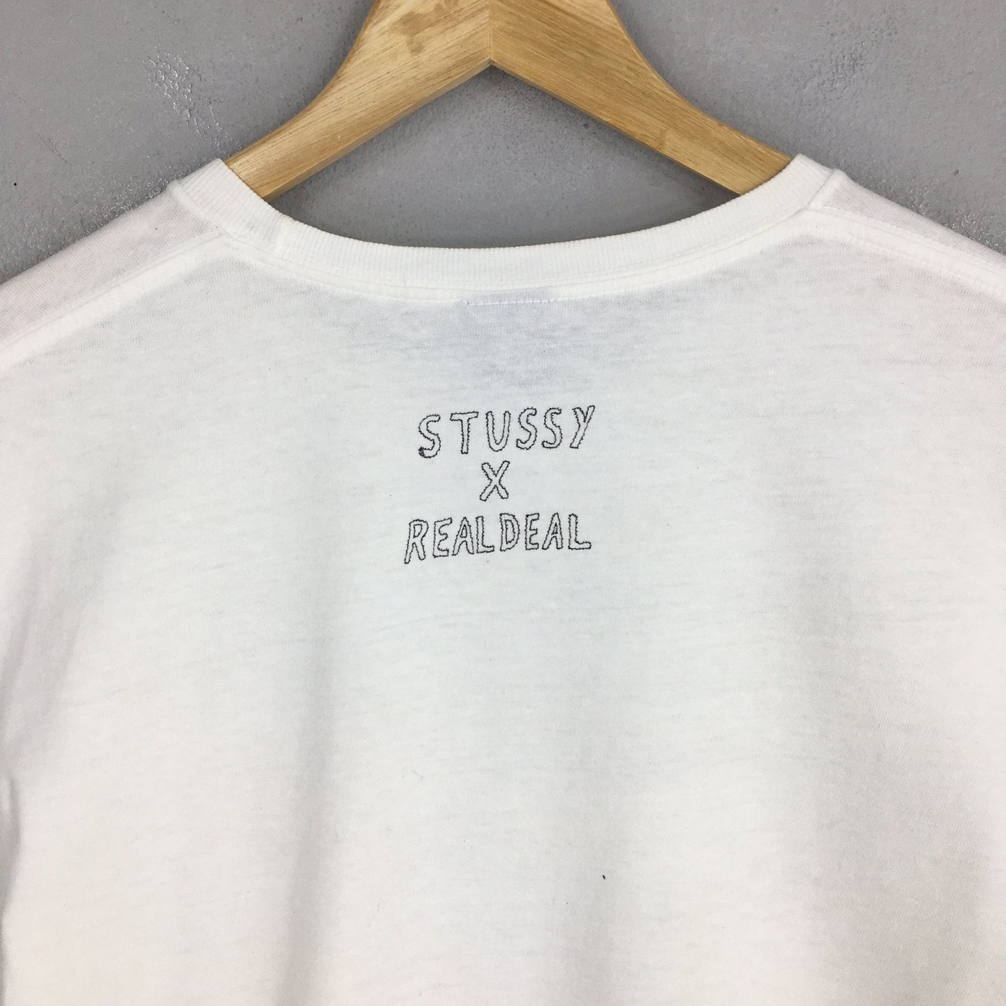 Stussy X Real Deal Skater White T shirt Medium