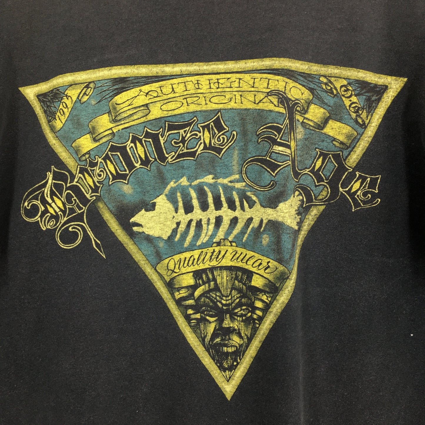 Bronze Age Fishbone Skate Black T shirt Medium