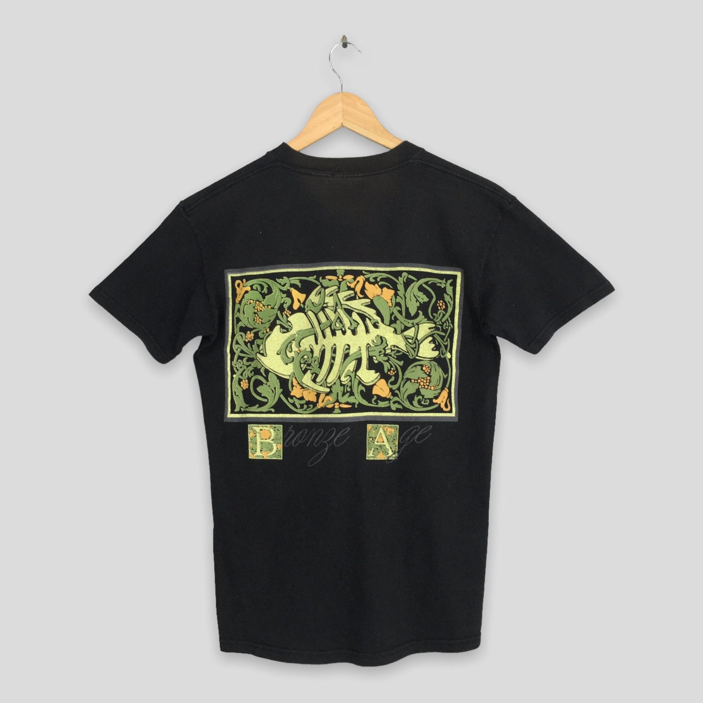 Bronze Age Skate Fish Bones Black T shirt Small