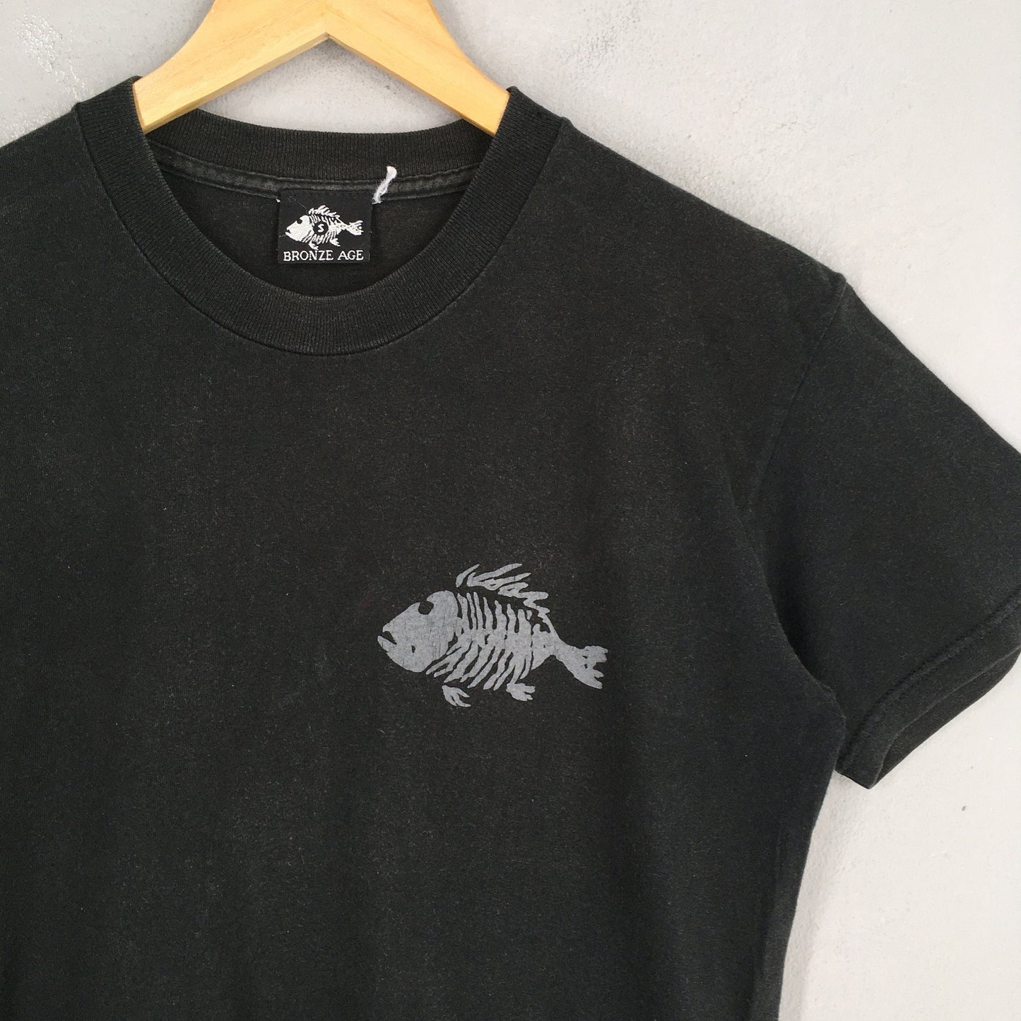 Bronze Age Skate Fish Bones Black T shirt Small