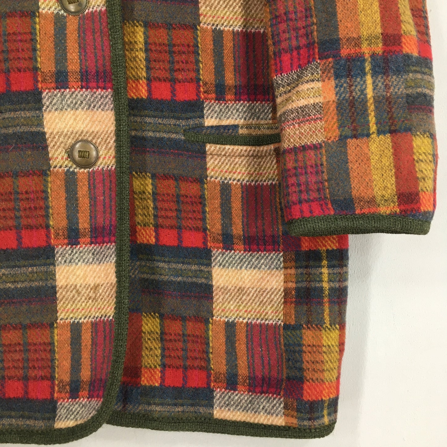 Steinbock Austria Plaid Checkered Wool Harrington Jacket Medium