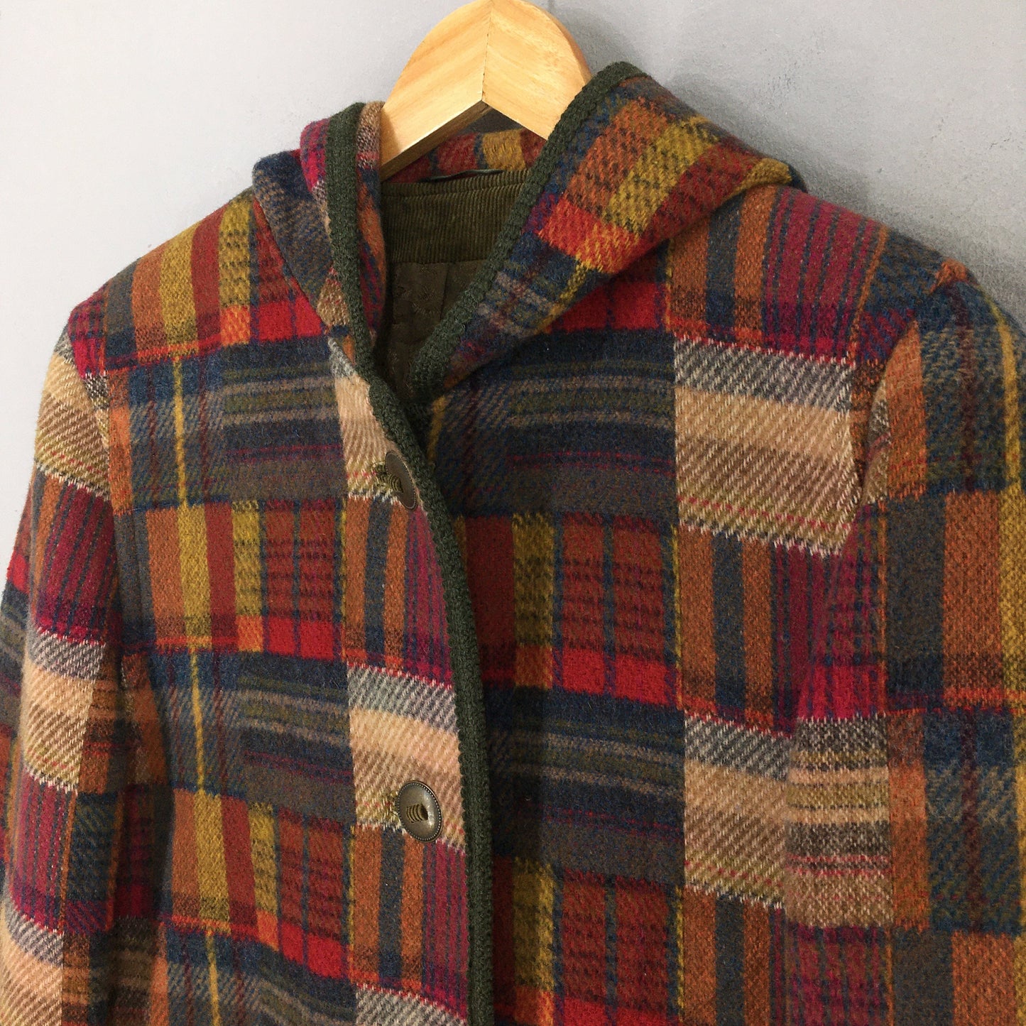 Steinbock Austria Plaid Checkered Wool Harrington Jacket Medium