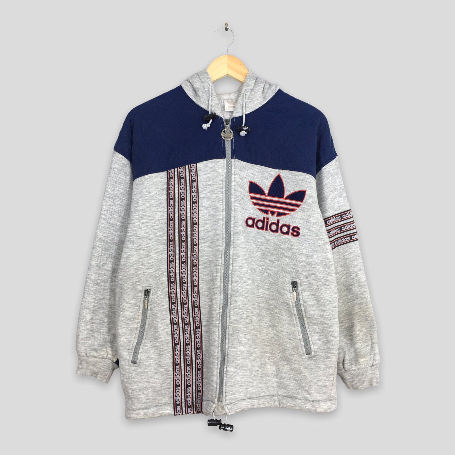 Adidas Trefoil Sherpa Hoodie Sweatshirt Medium