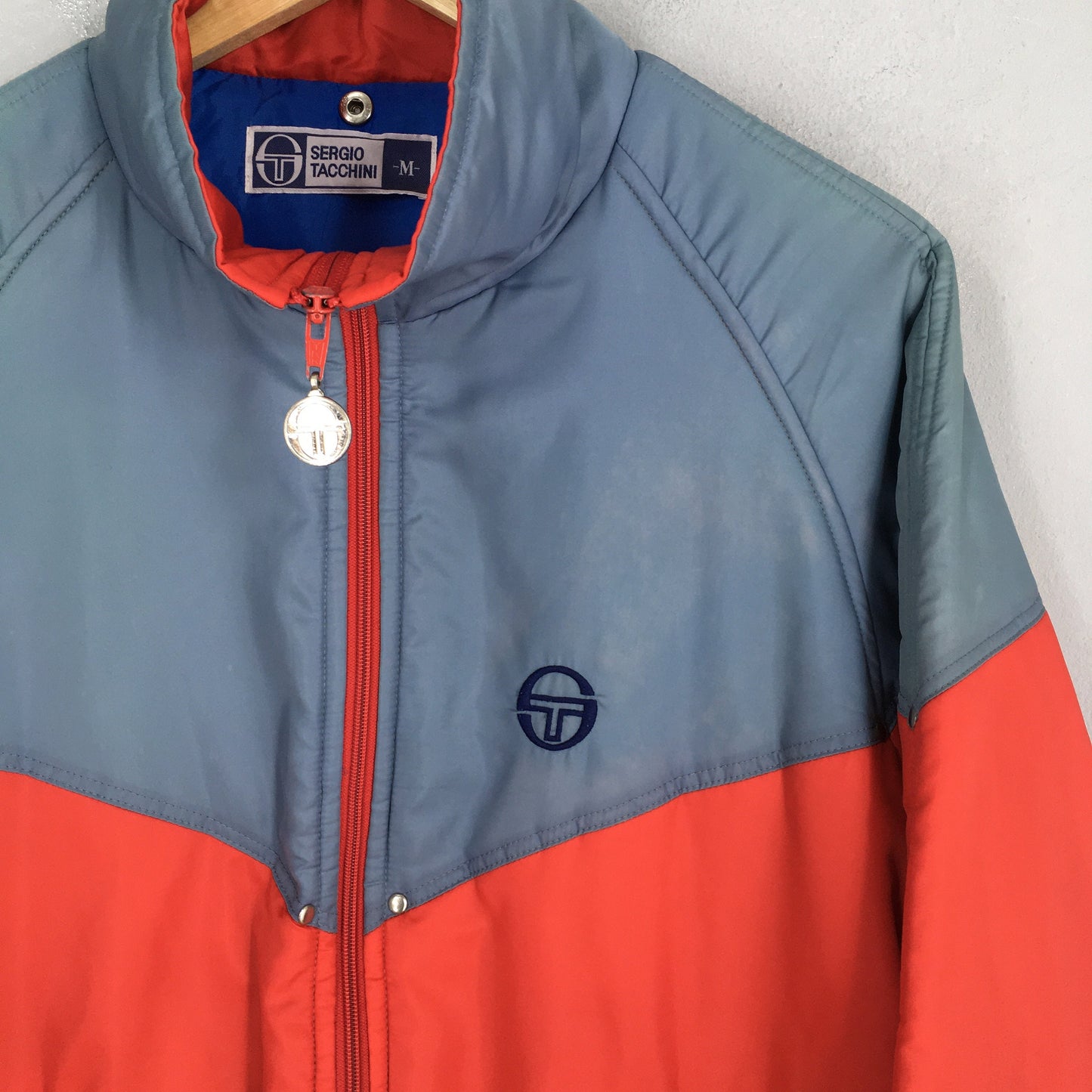 Sergio Tacchini Windbreaker Red Gray Jacket Medium