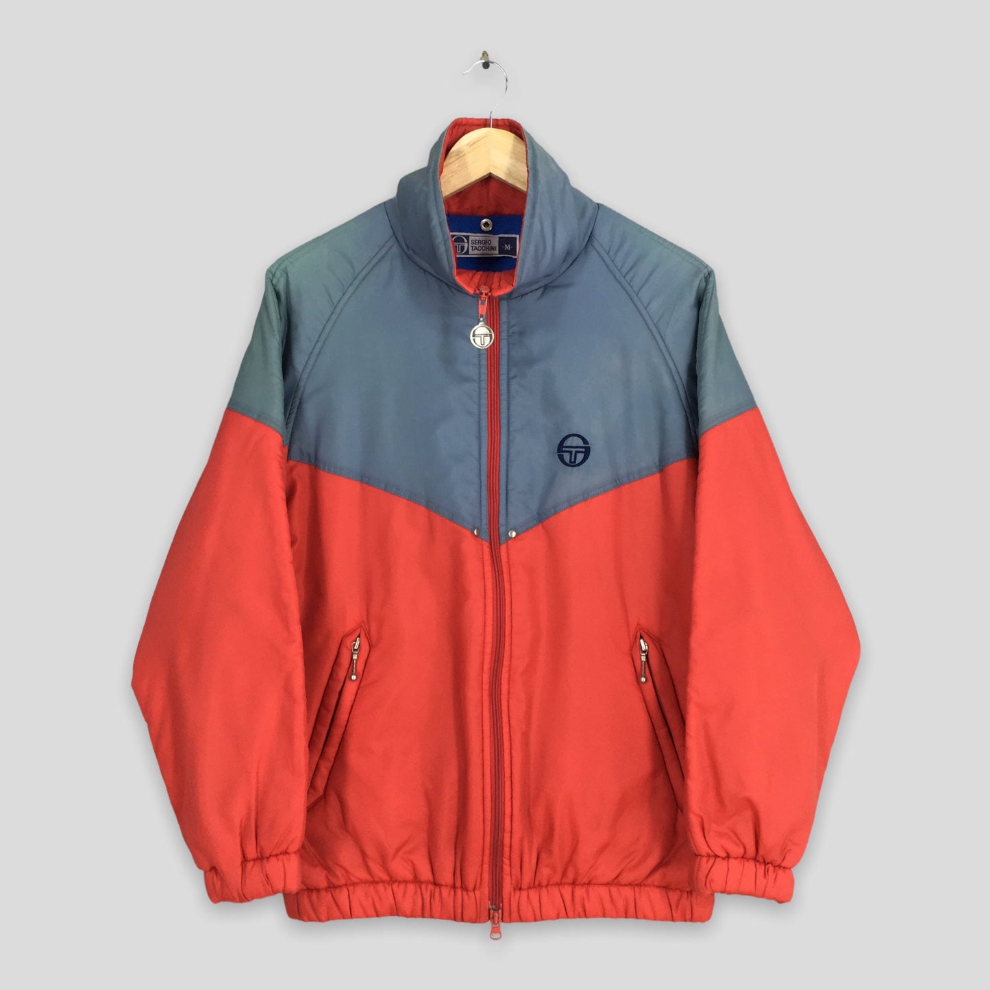 Sergio Tacchini Windbreaker Red Gray Jacket Medium