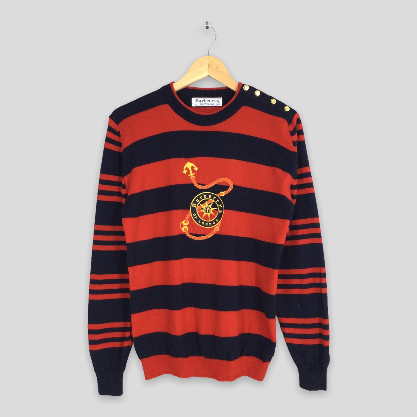 Burberrys Of London Women Stripes Wool Pullover Small