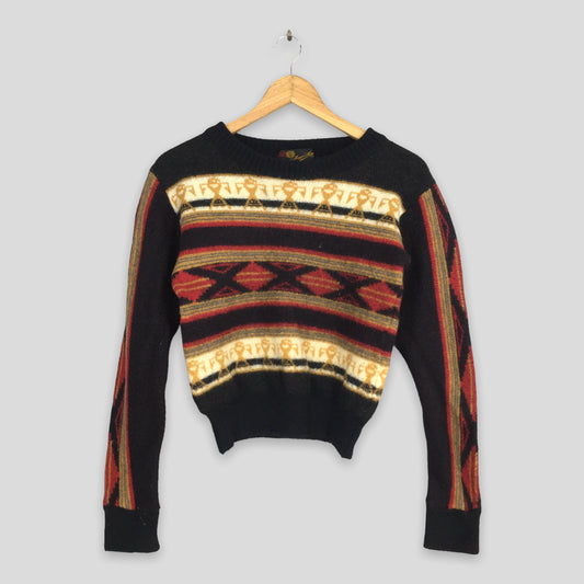 Nepenthes Hogg Japan Abstract Navajo Women Wool Knitwear XSmall