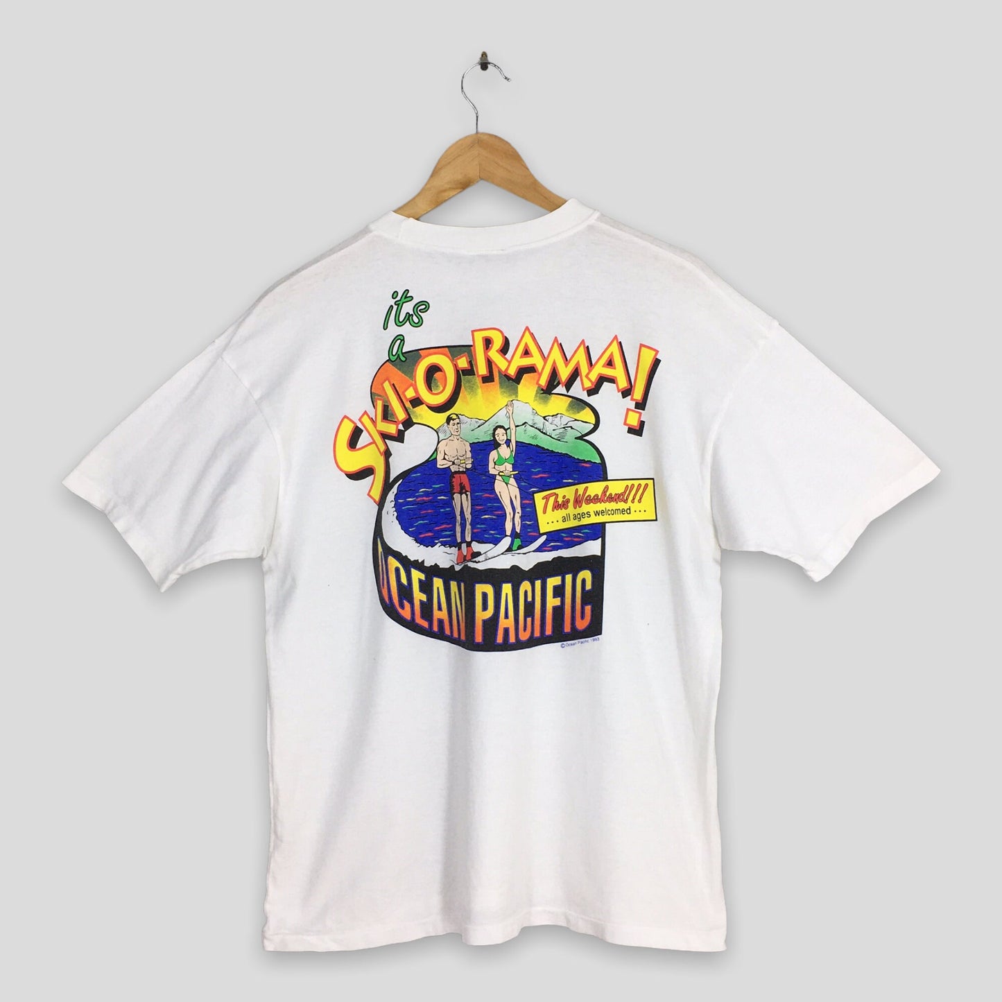 Ocean Pacific Surfer White T shirt Medium