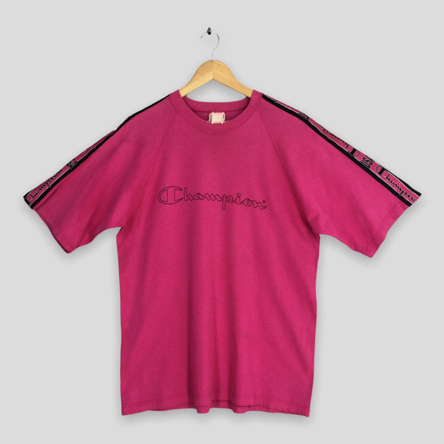 Champion Script Logo Pink T shirt Large