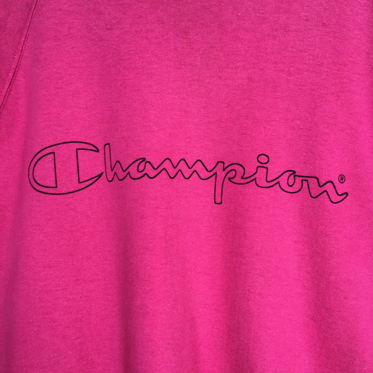 Champion Script Logo Pink T shirt Large