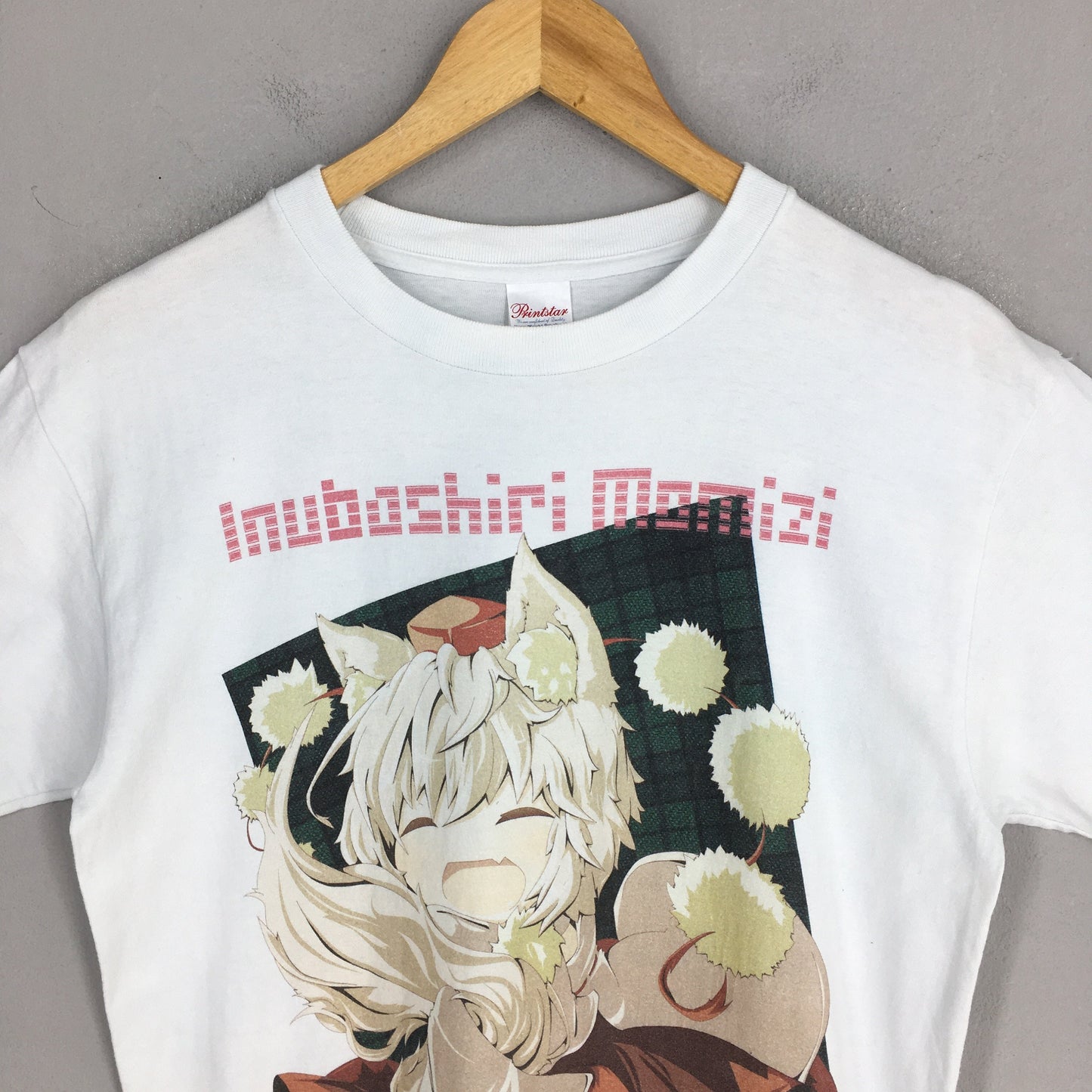 Inubashiri Momizi Anime Japanese White T shirt Medium