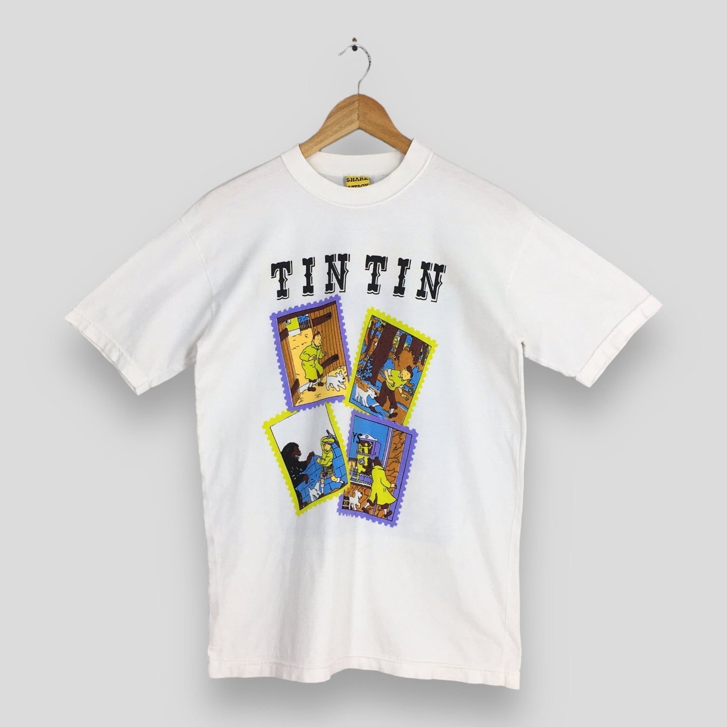 The Adventures of Tintin And Snowy Cartoon White T shirt Large