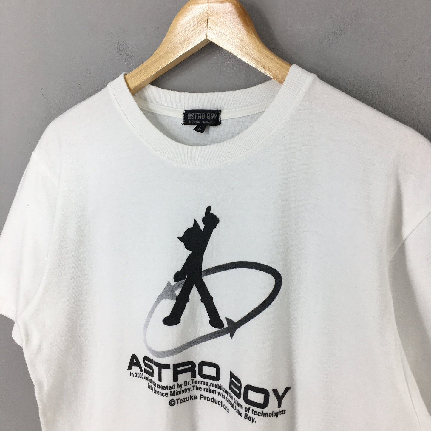 Astro Boy Mighty Atom Japanese Anime White T shirt Large