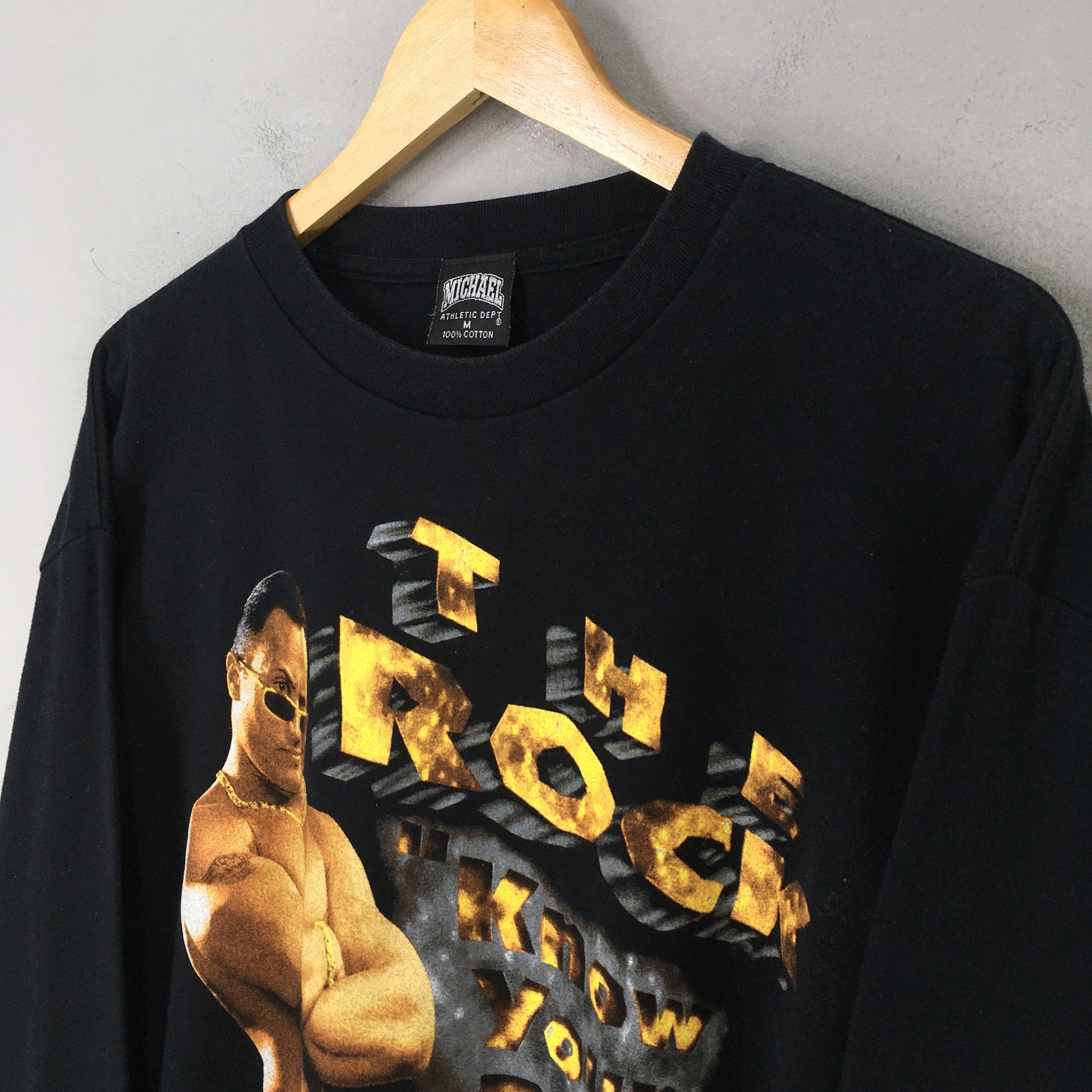 WWE The Rock Dwayne Black T Shirt Medium