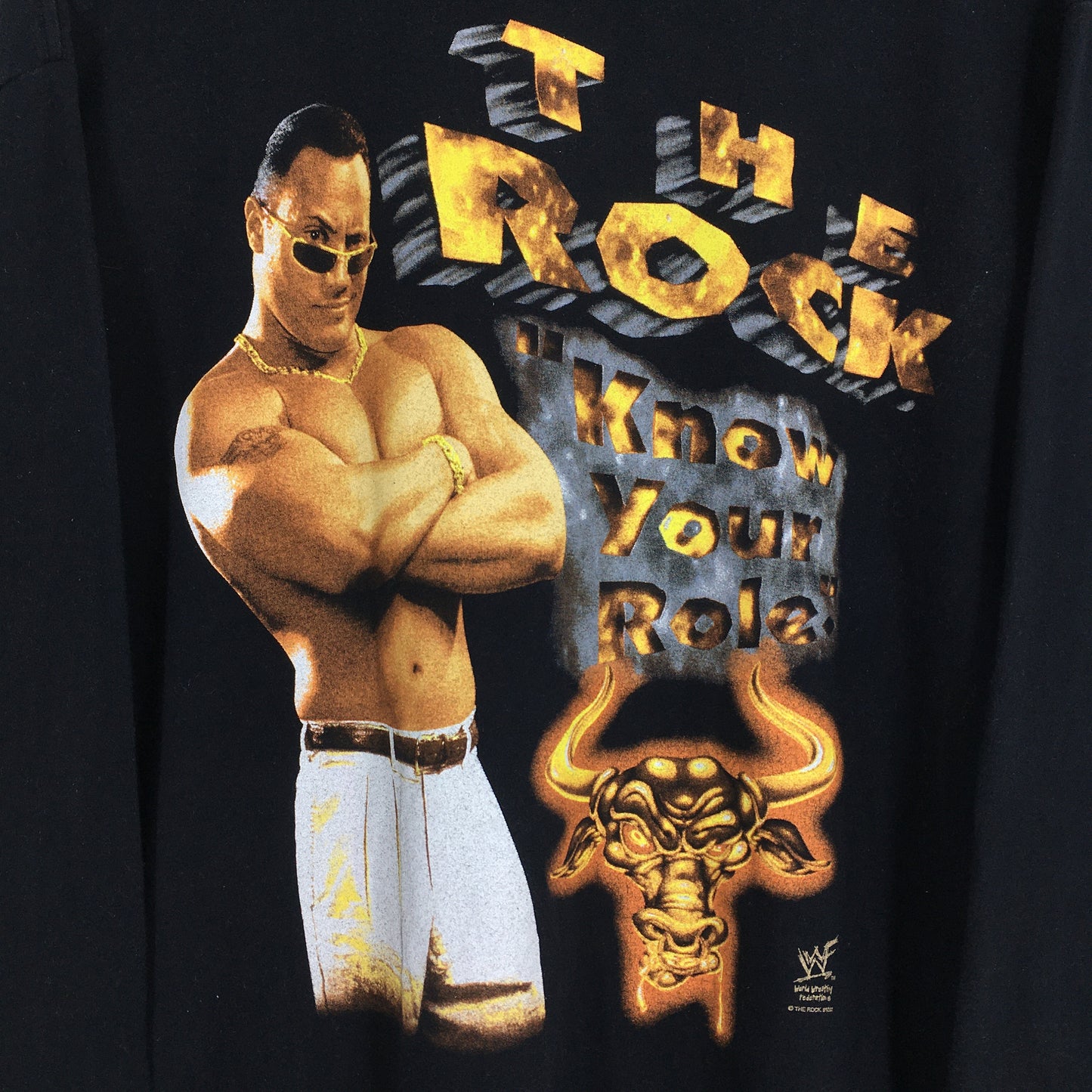 WWE The Rock Dwayne Black T Shirt Medium