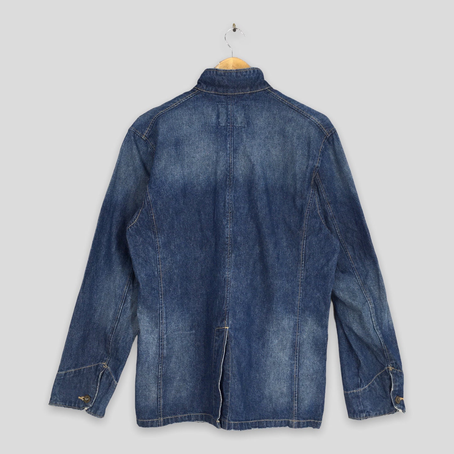 Big Shark Denim Workers Blue Jeans Jacket Large