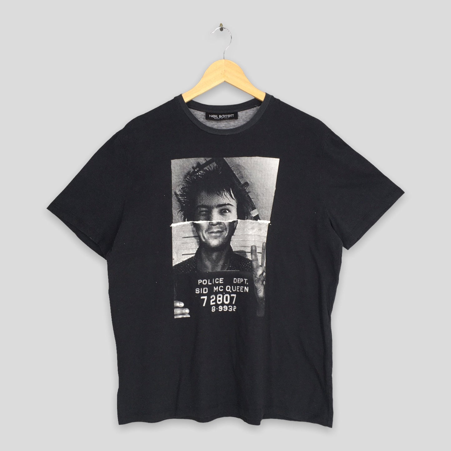 Neil Barrett Sid McQueen Hybrid Mugshot T shirt Medium