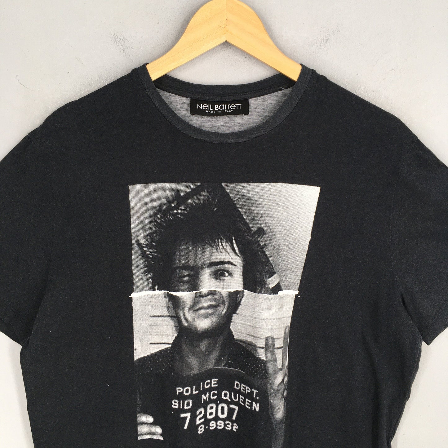 Neil Barrett Sid McQueen Hybrid Mugshot T shirt Medium