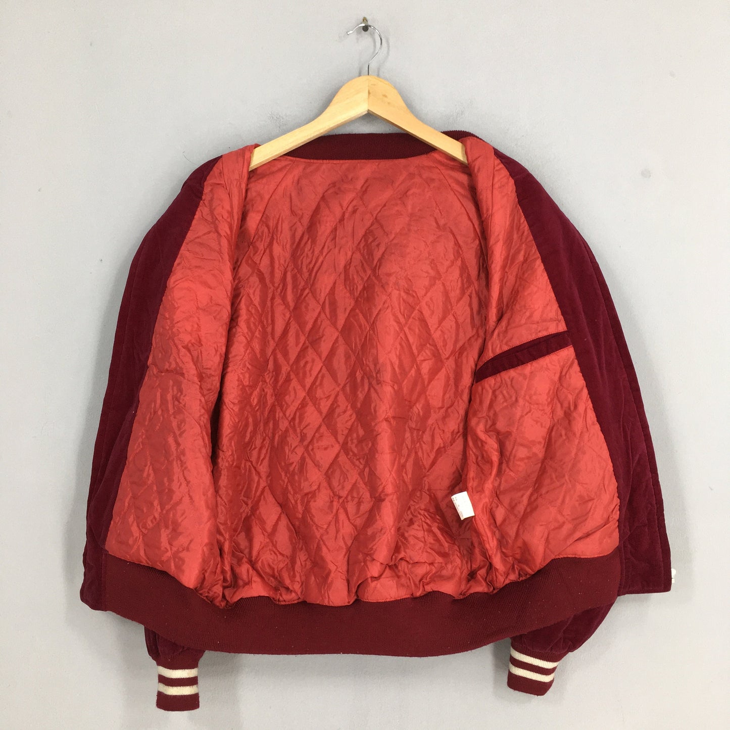 Sukajan Yokosukoa Dragon Eagle Japan Souvenir Red Velvet Jacket Large