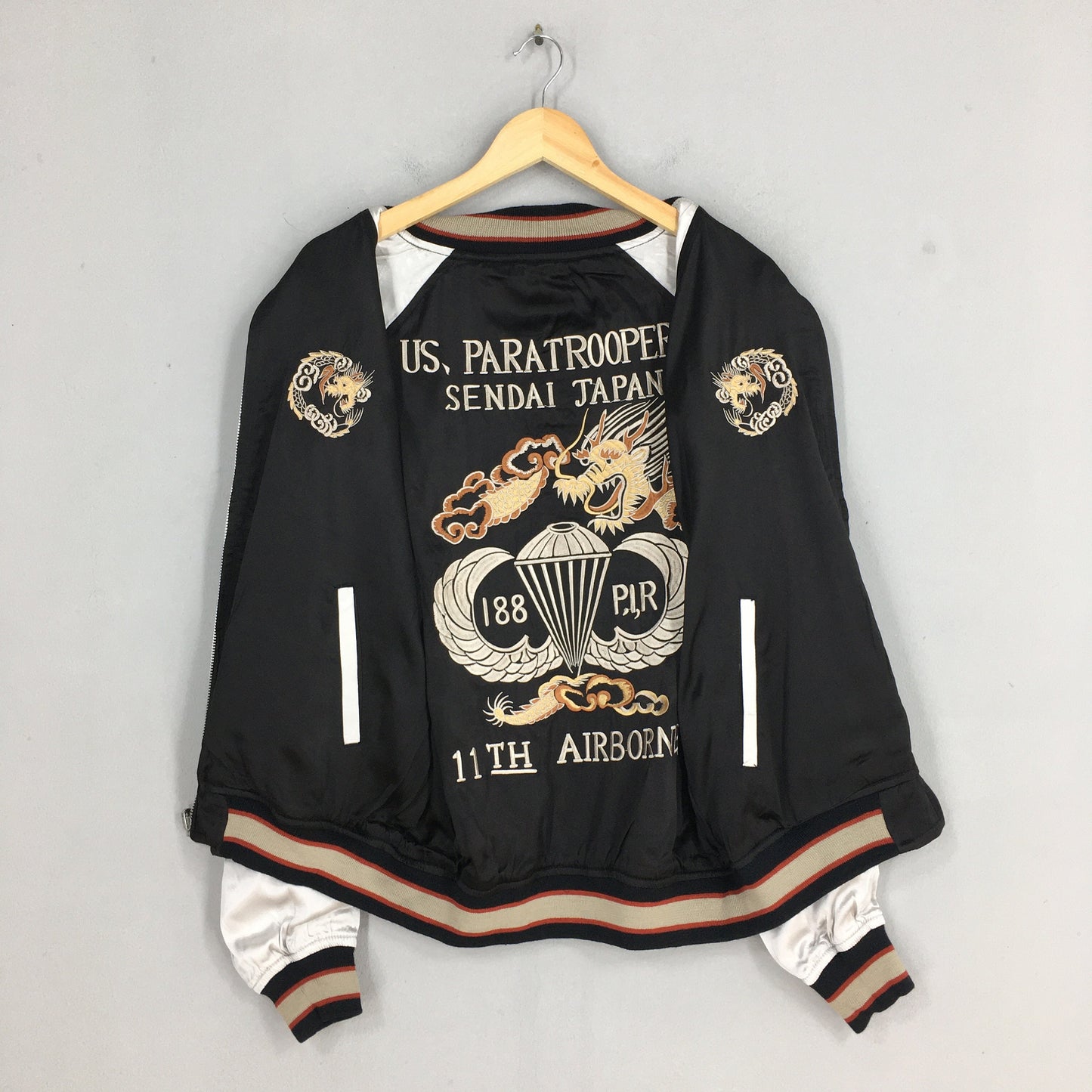 Sukajan Yokosuka Tiger Souvenir Black Jacket Medium