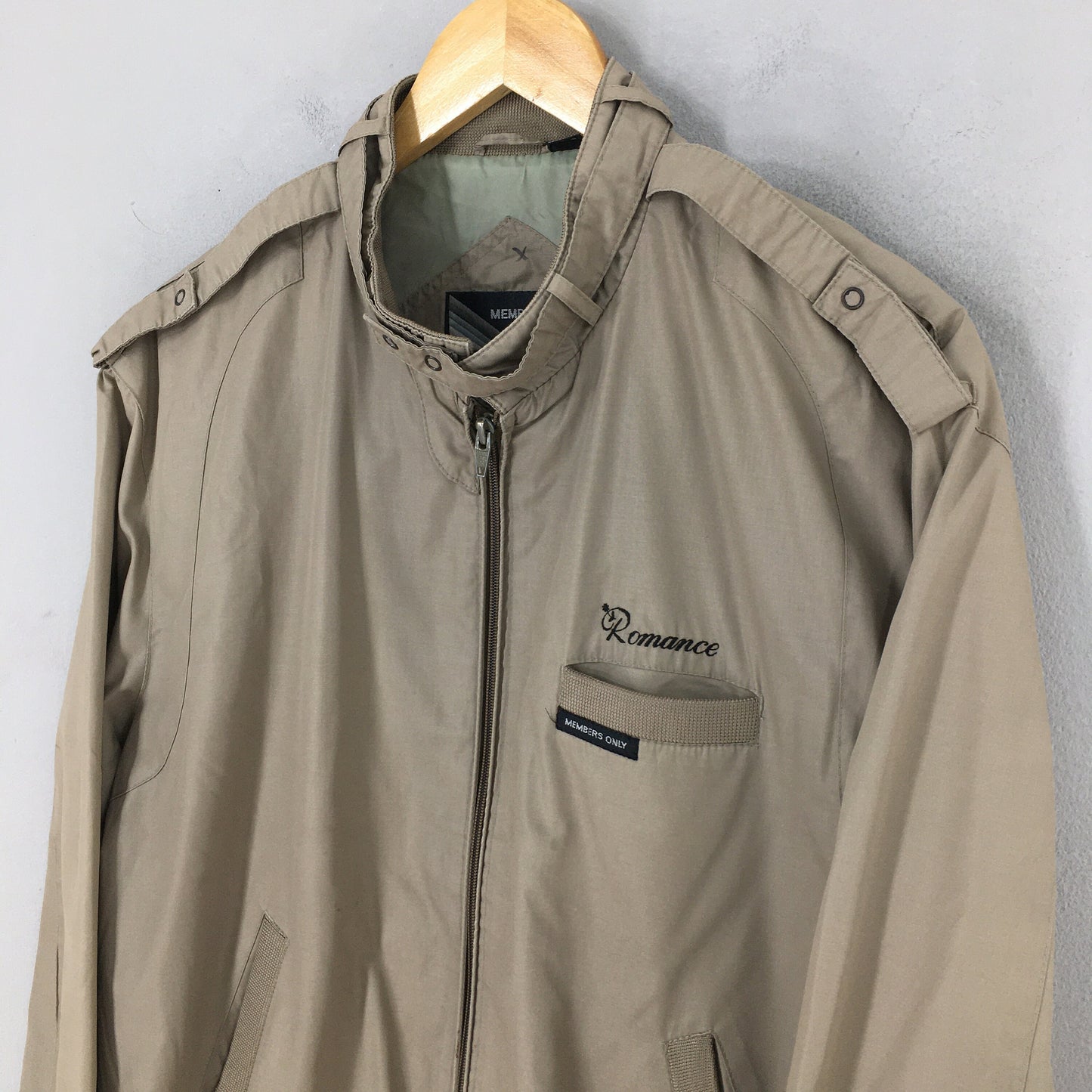 Members Only Harrington Beige Jacket Large