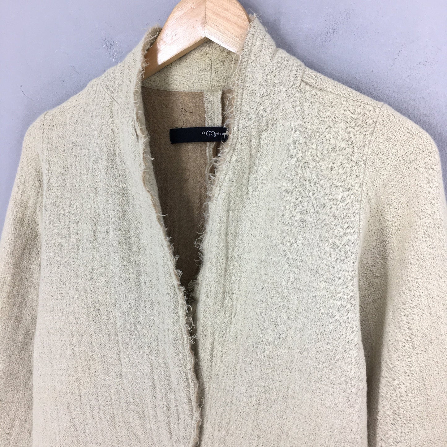 Wool Cardigan Long Jacket Small