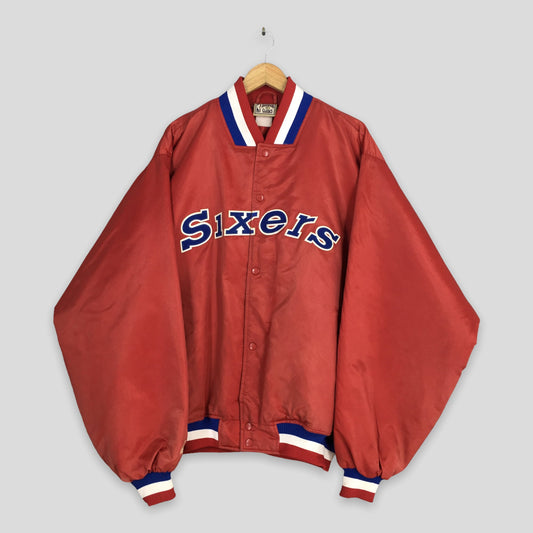 Philadelphia 76ers Sixers Red Satin Jacket XXLarge