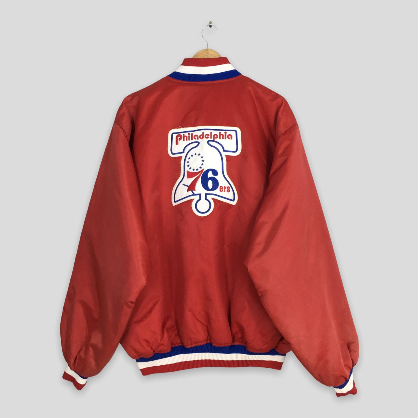 Philadelphia 76ers Sixers Red Satin Jacket XXLarge