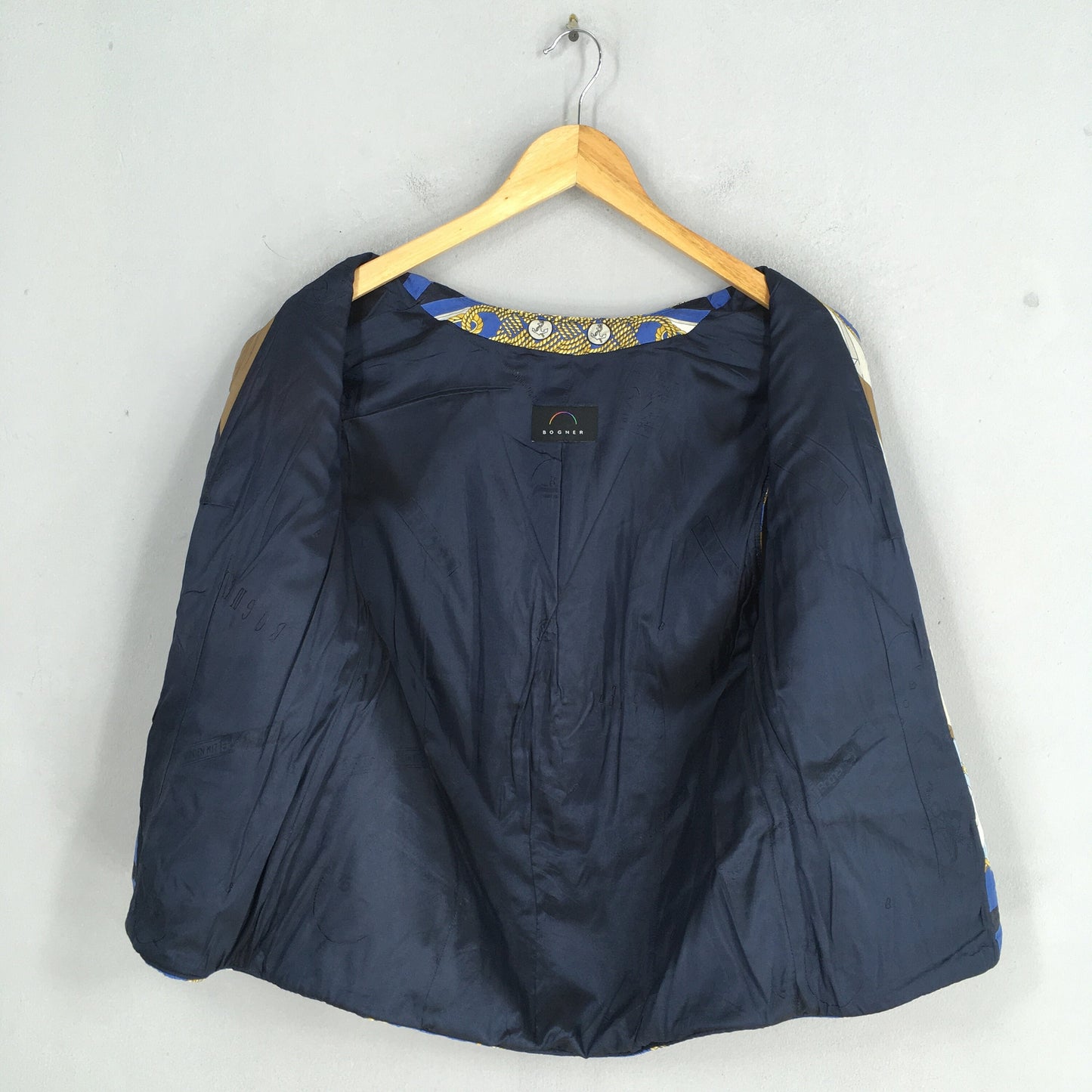 Bogner Baroque Novelty Blue Vest Jacket Medium