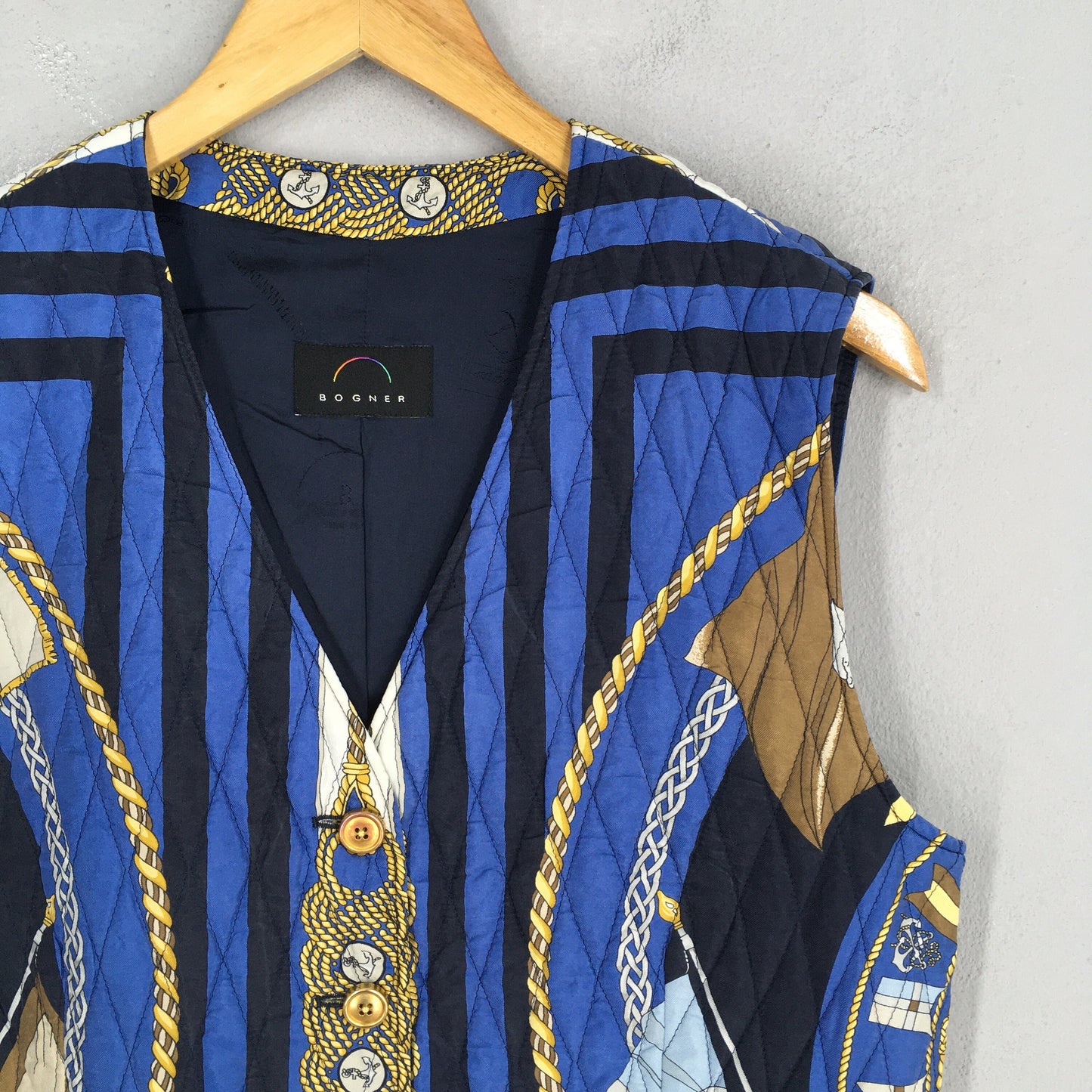 Bogner Baroque Novelty Blue Vest Jacket Medium