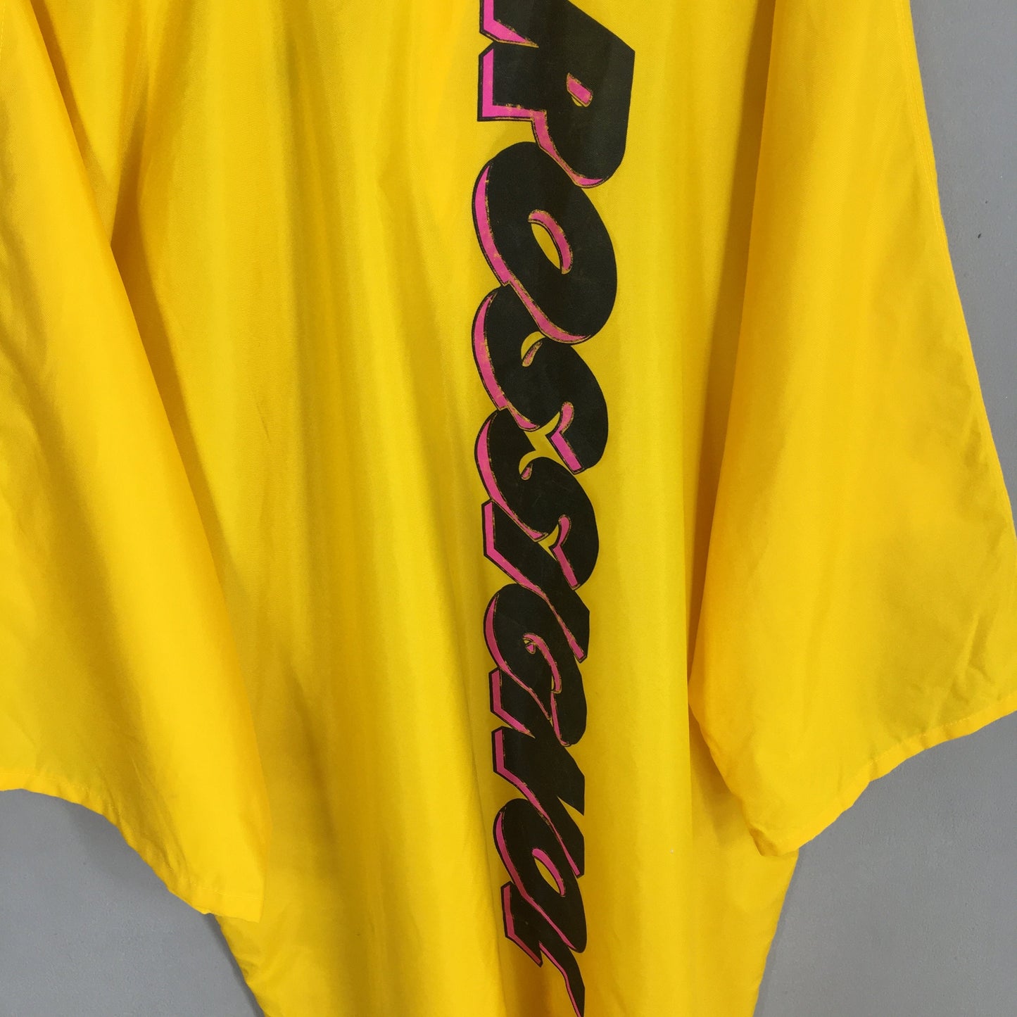 Rossignol Racing Motorcycle Rain Coat Hoodie Yellow Oversized Jacket