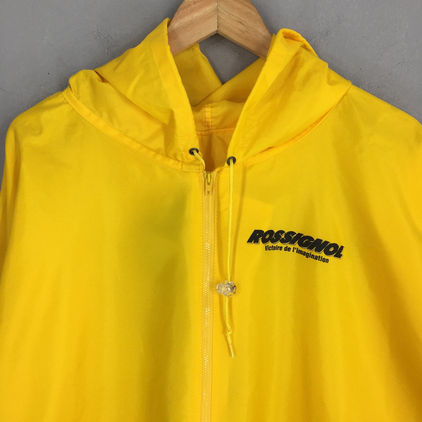 Rossignol Racing Motorcycle Rain Coat Hoodie Yellow Oversized Jacket