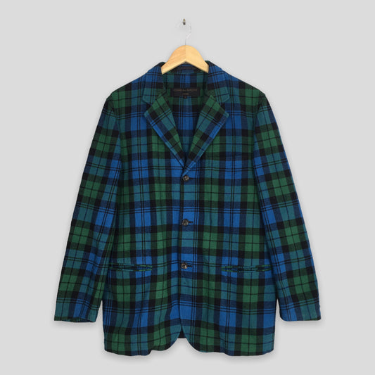 Comme Des Garcons Homme Plaid Checked Wool Coat Medium