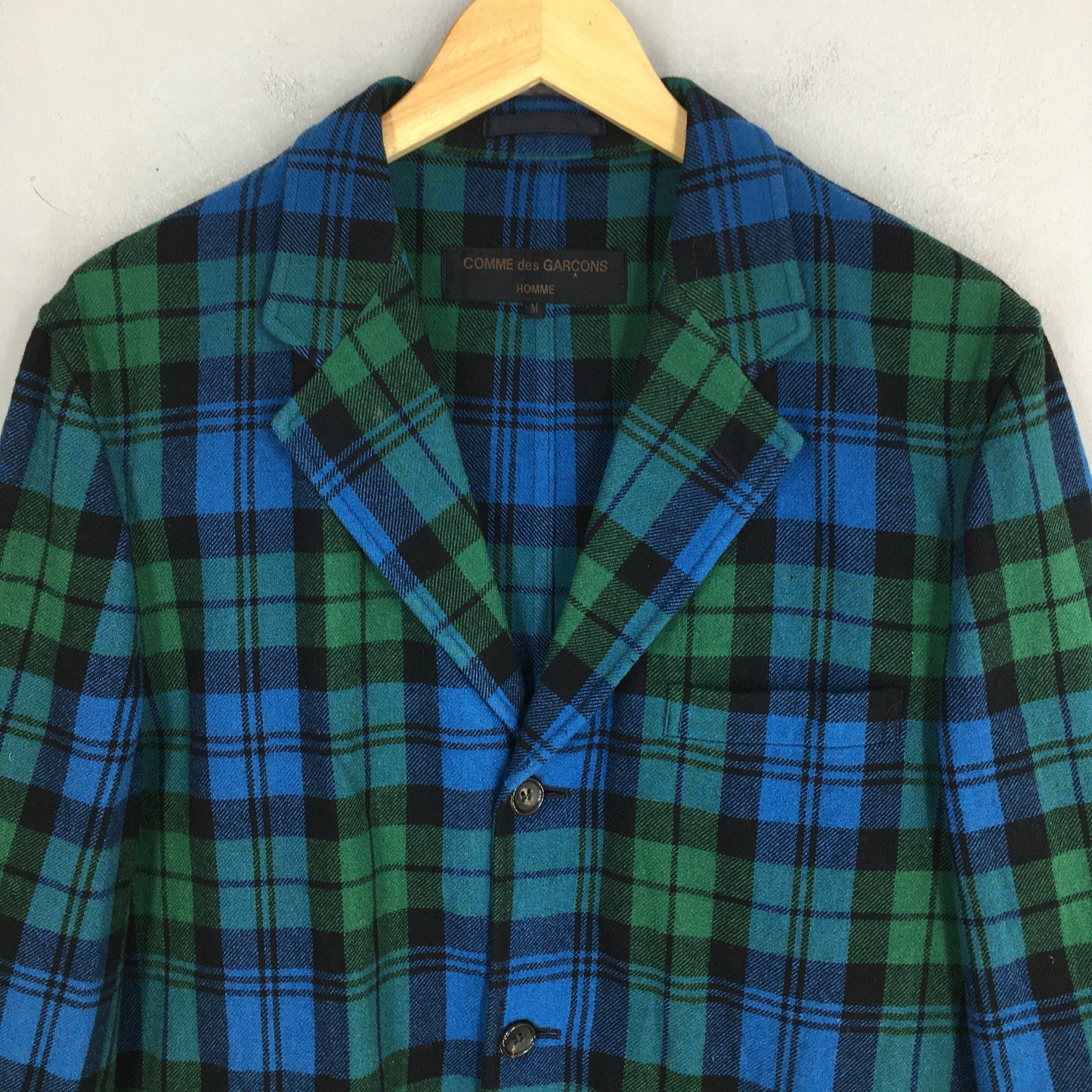 Comme Des Garcons Homme Plaid Checked Wool Coat Medium