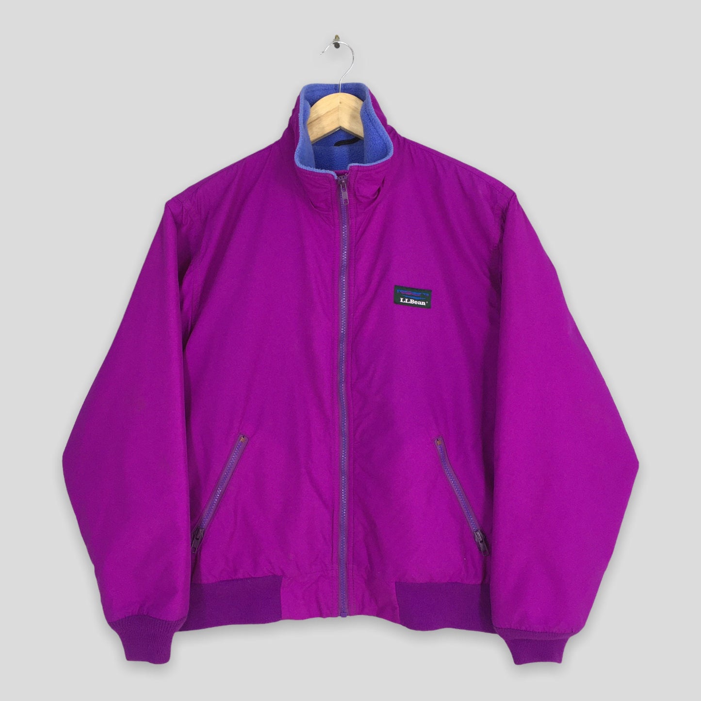 LL Bean Usa Lining Fleece Purple Jacket Medium