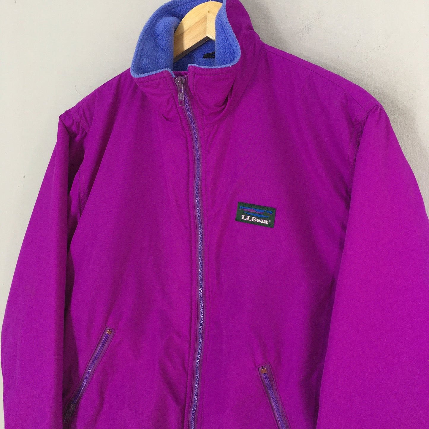 LL Bean Usa Lining Fleece Purple Jacket Medium