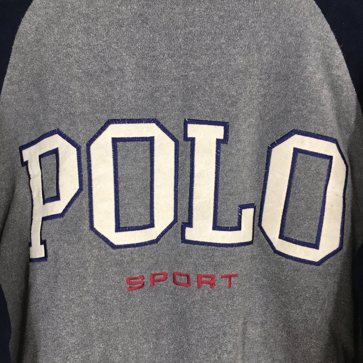 Polo Sport Gray Fleece Button Jacket Large