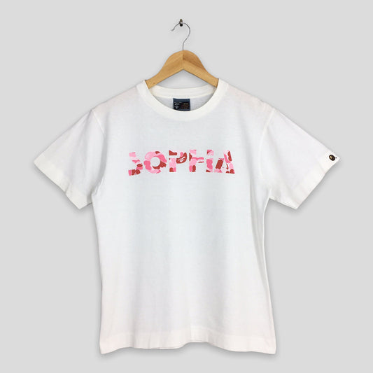 A Bathing Ape Bape Sophia Japan White T shirt Small