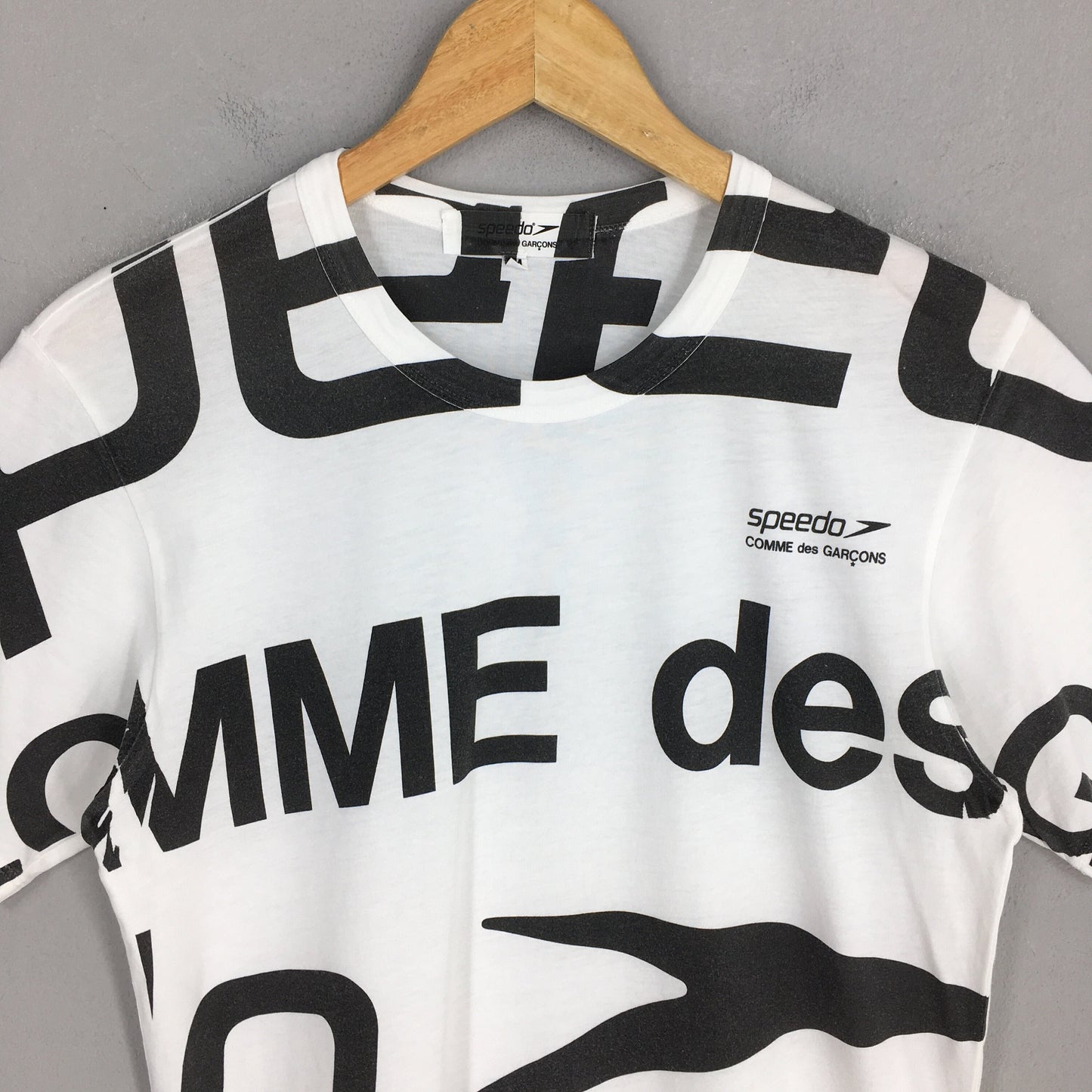 Comme Des Garcons Speedo Overprinted White T shirt Medium