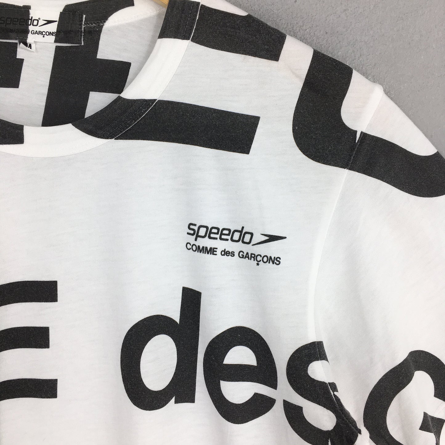 Comme Des Garcons Speedo Overprinted White T shirt Medium