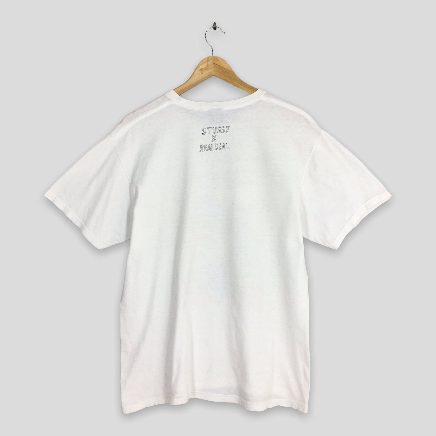 Stussy X Real Deal Skater White T shirt Medium