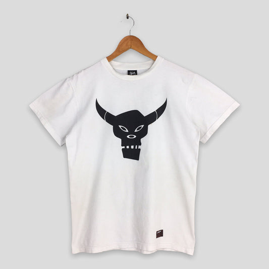 Stussy Satan Skateboarding White T shirt Medium
