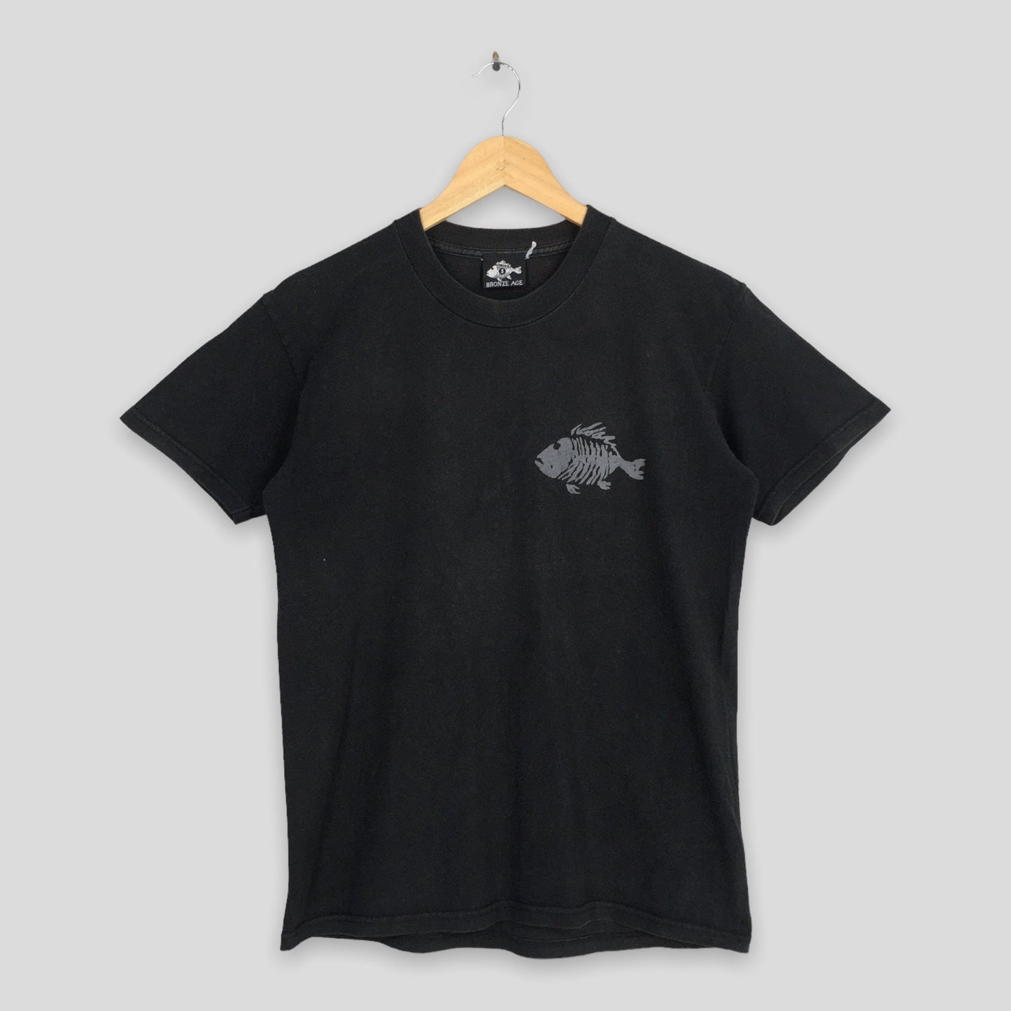 Bronze Age Skate Fish Bones Black T shirt Small