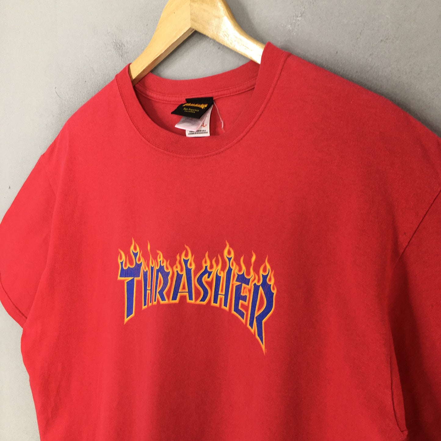 Thrasher Magazine Fire Flame Red T shirt Large